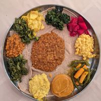 Vegan sampler at Hawwi Ethiopian in Alexandria