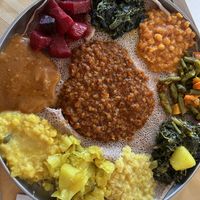 Vegan sampler  at Hawwi Ethiopian in Alexandria