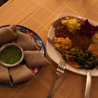 Vegan sampler at Hawwi Ethiopian in Alexandria