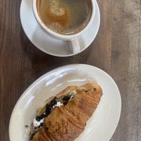 Americano and petrossian croissant   at Délice de Bernay in New York City