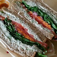 sandwich on sprouted bread at LifeFood Organic in Santa Monica