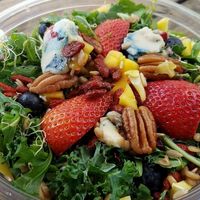 kale salad with aged nut cheese at LifeFood Organic in Santa Monica