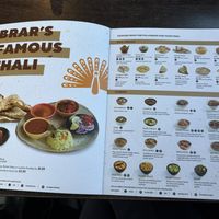 Menu  at Brar's in Mississauga