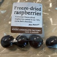 Freeze-dried raspberries at Noosa Chocolate Factory in Brisbane
