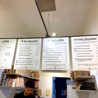 Drink menu at Noosa Chocolate Factory in Brisbane