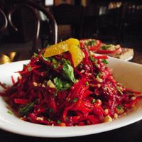Earth salad - carrots, beets, orange, olive oil, lemon juice, walnuts at Tea House in Sofia