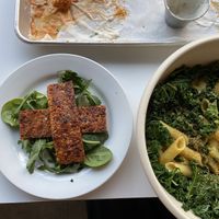 Adzuki bacon & Green Chili Mac  at Chimera Cafe in Tulsa