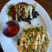 Vegan breakfast tacos at Chimera Cafe in Tulsa