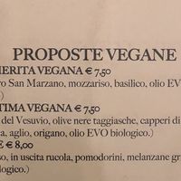 Sezione vegana del menù  at La Pizza Di Antonio Mansi in Campania