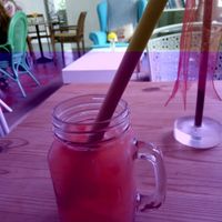 Delicious grapefruit drink with bamboo straws at RGB and The Bean Hive in Kuala Lumpur