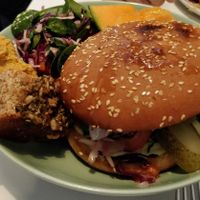 Black bean burger at OmNam in Helsinki