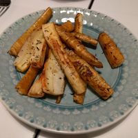 Roasted parsnips at OmNam in Helsinki