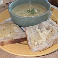 Cream of celery soup at Leaf Lounge Cafe in Herne Bay