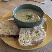 Cream of celery soup at Leaf Lounge Cafe in Herne Bay