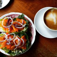 Vlachs mit Cappuccino at Cafe Schnurrke in Cologne