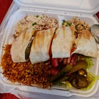 Falafel Saj Teller with Bulgur, Hummus, Baba Ganoush at Falafeli in Braunschweig
