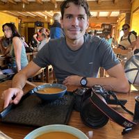 Vegan vegetable soup  at Refuge Orrison in Nouvelle-aquitaine