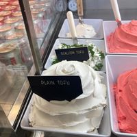 Two types of tofu cream cheese at Go Bagels in New York City
