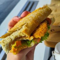 Sandwich with schnitzel at Backstube - Bryggesporden in Bergen