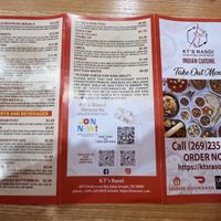 Menu  at KT's Rasoi Indian Cuisine in St Joseph