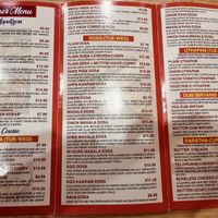 Menu part 2  at KT's Rasoi Indian Cuisine in St Joseph