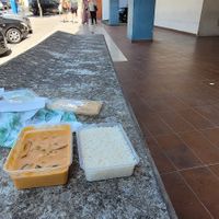 Massaman curry with rice. To take away but you can eat outside here at Lemongrass Kitchen in Lisboa