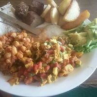 healthy vegan dinner nam nam! at Pumpernicle German Bakery in Rishikesh