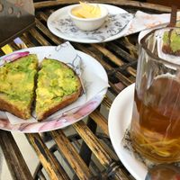 Avocado Toast + Ginger Lemon Honey Tea at Pumpernicle German Bakery in Rishikesh