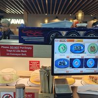Ordering system and vehicle that brings your dishes to you at Kawa Revolving Sushi in Cincinnati