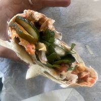 Insides of a tasty wrap  at Kalamazoo Dining Hicks Center in Kalamazoo