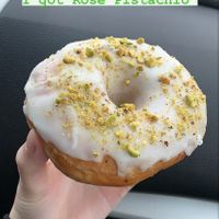 Rose pistachio donut  at bloomer's in Toronto