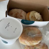 apple pie and key lime pie, as well as cream cheese and plain bagels at bloomer's in Toronto