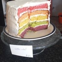 Skittles cake at Bloomer's. Photo taken in June 2015, just after the marriage equality bill passed in the states. at bloomer's in Toronto