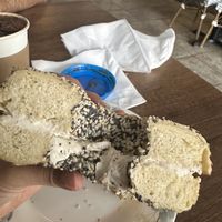 Cream cheese bagel   at bloomer's in Toronto