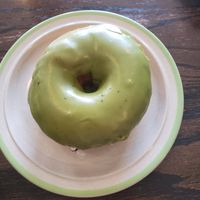 Matcha donut at bloomer's in Toronto