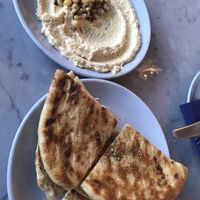 Flatbread and humous (vegan) at The Real Greek - Bankside in South East London