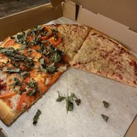 Vegan cheese, 1/2 with basil, fresh tomato   #Veganuary at Blue Line Pizza in San Carlos