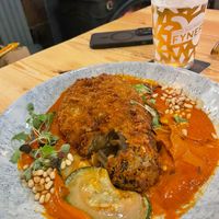 Aubergine steak (whole aubergine) at The Oystercatcher Inn in Scotland