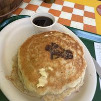 Vegan pancake stack  at Harold's Diner Soda Fountain & Farmacy in Eureka Springs