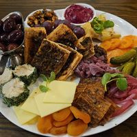 Vegan charcuterie board at Islington Barracks Hotel in Newcastle
