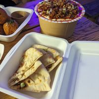 Fresh flatbread served with the Hummus at Gravity Well Taproom in London