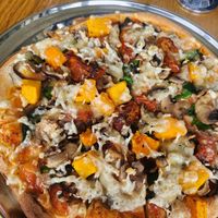 Vegan pizza at La Porchetta Italian Restaurant Bendigo in Bendigo