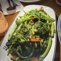 Stir fried Chrysanthemum greens   at Yaowarat in Portland