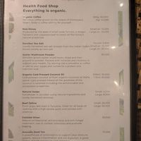 Menu at Organzibar in Zanzibar