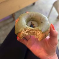 Vegan matcha donut   at Caffeine Underground in New York