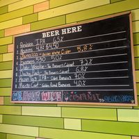 Beer and wine menu board at Laughing Planet Cafe in Reno