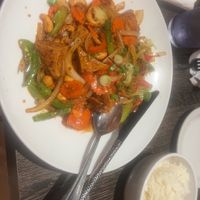 Spicy cashew w/ tofu, ask them to make it vegan.   at Taste of Thai - Ahwatukee in Phoenix