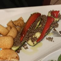 stuffed zucchini with buckwheat porridge and porcini mushrooms
baked potatoes at Hotel in športni center Kovač in Kočevje