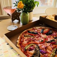 Vegan vegetarian & cheese garlic bread  at Basilico - Crouch End in North London