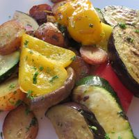 Estofado de Verdura (colourful veggies fried in olive oil) at Viva Zapata in Saarbrucken